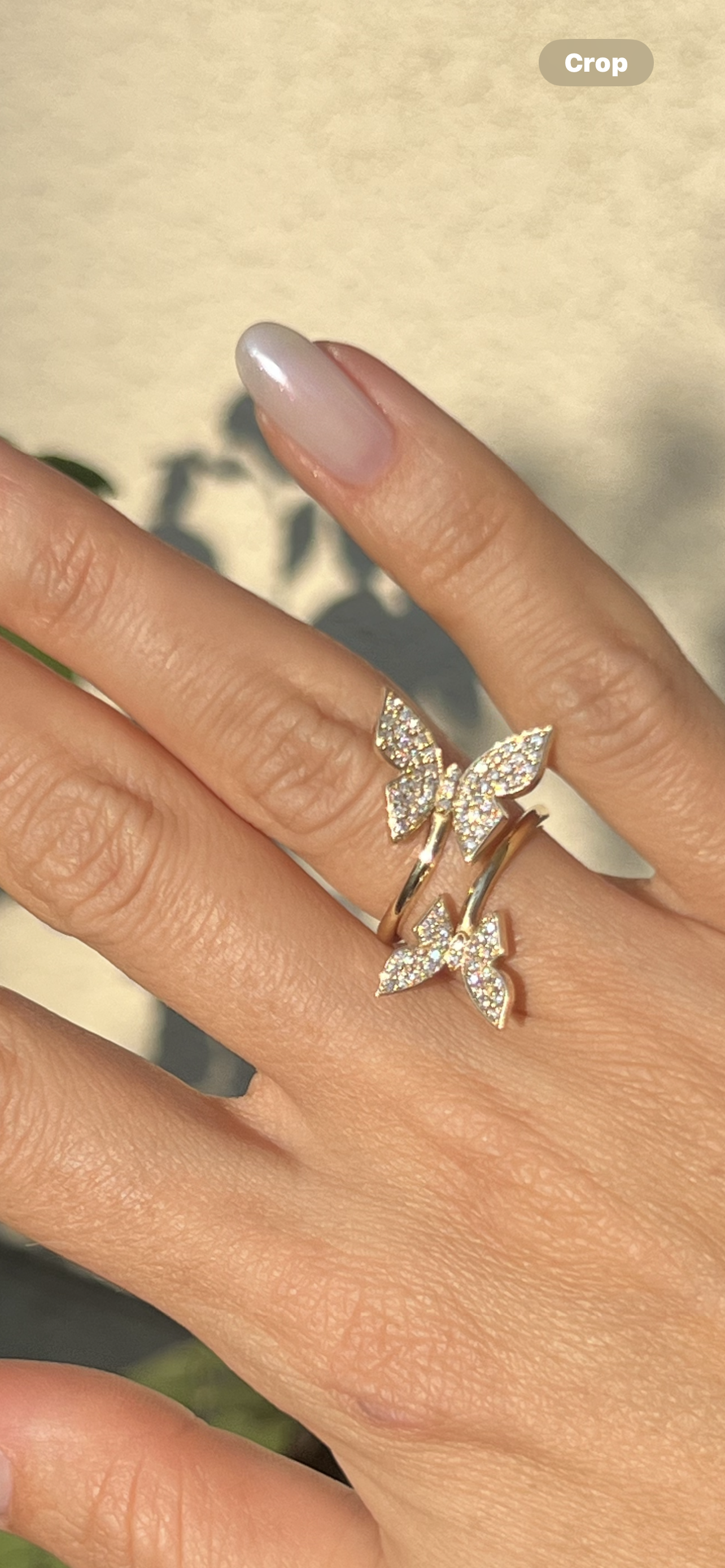 Double butterfly diamond ring