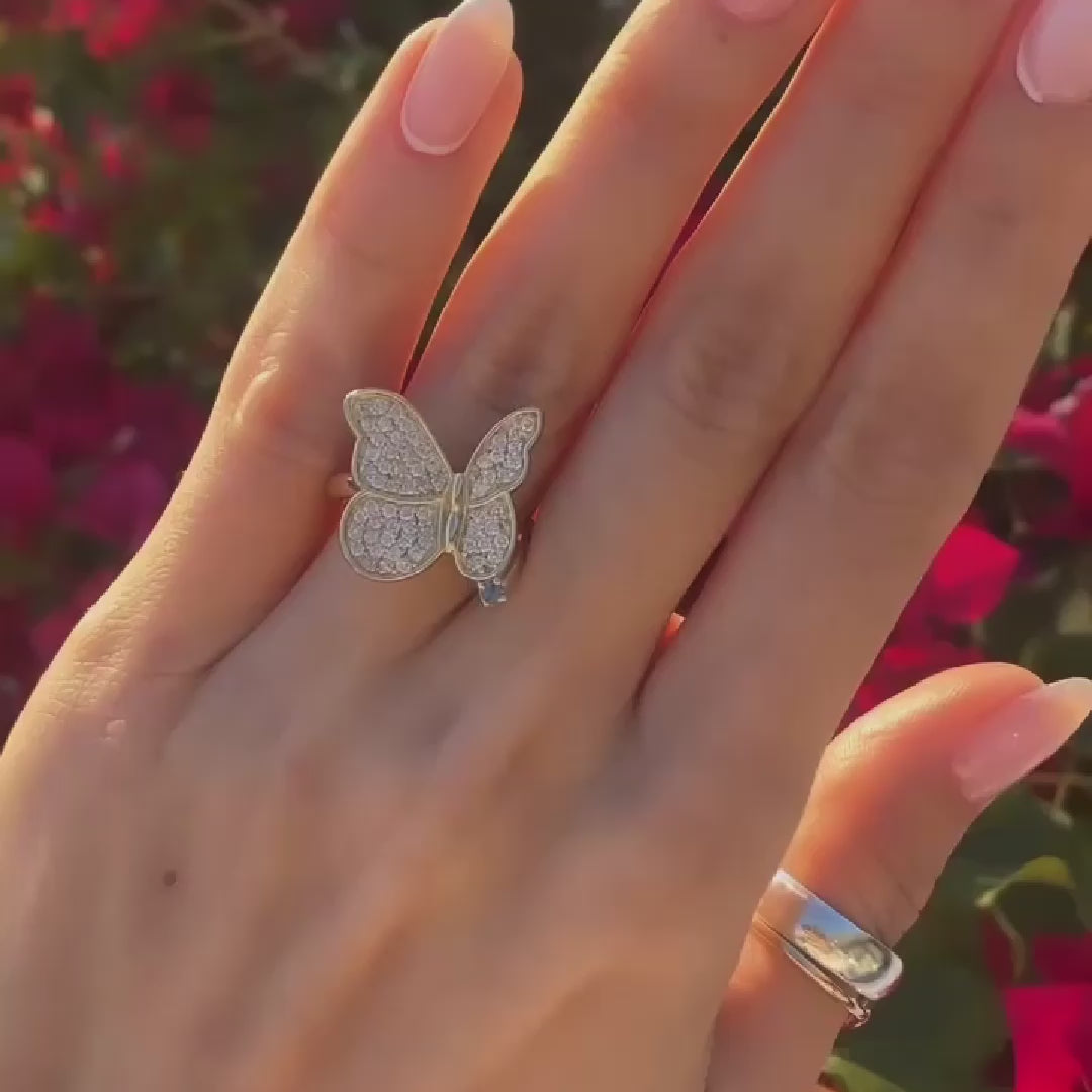 Butterfly sale birthstone ring