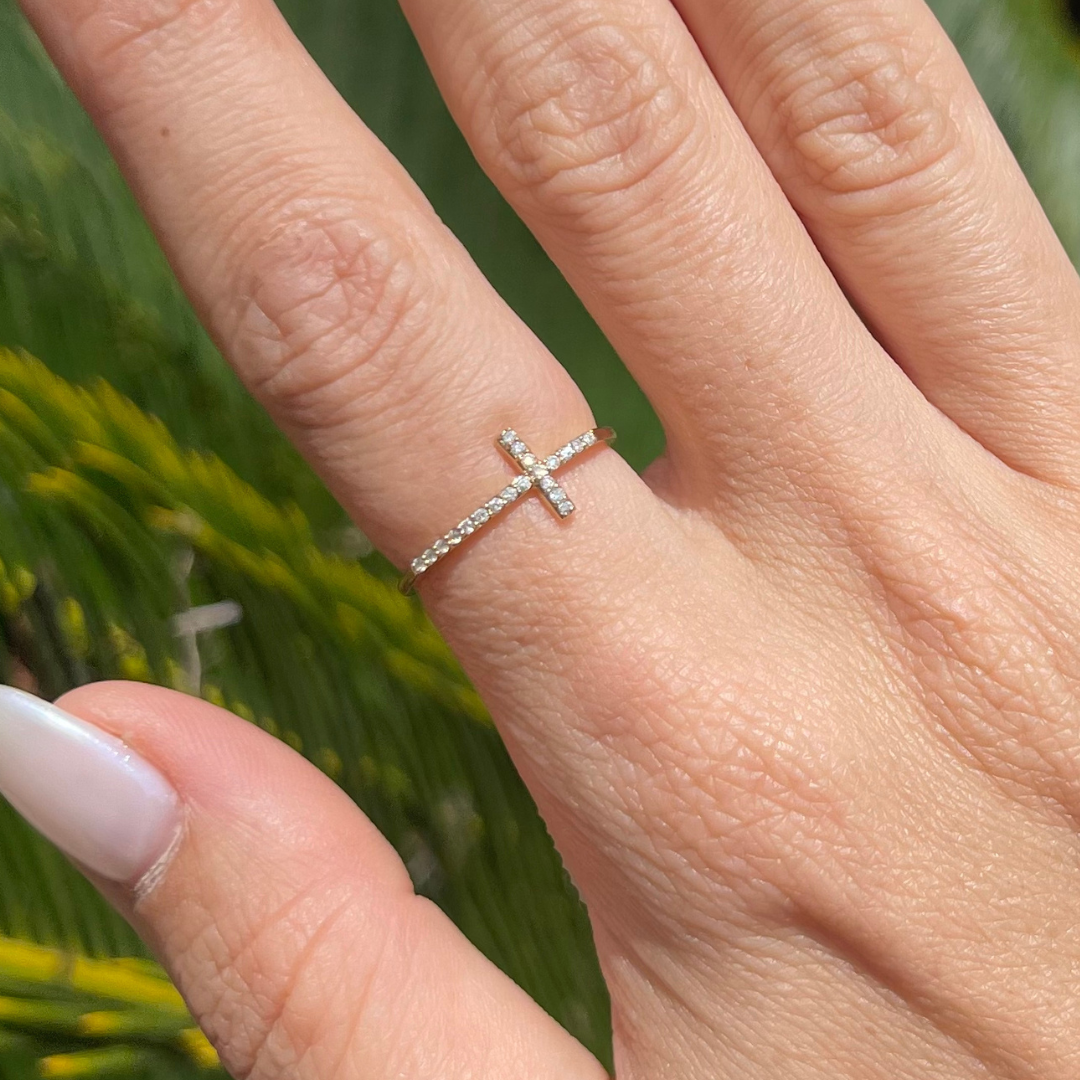 Cross Diamond Ring