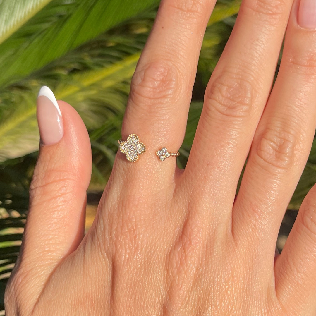 Four-Leaf Clover Diamond Ring