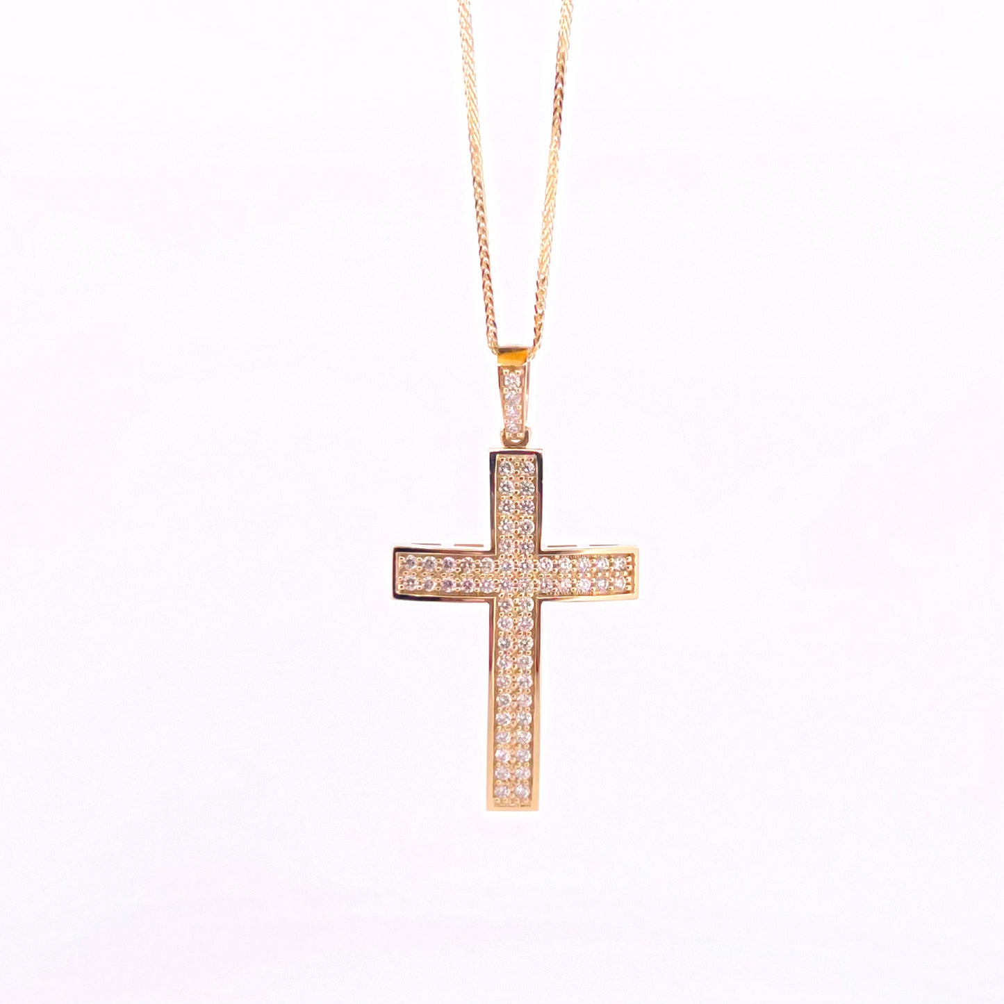 Modern Diamond Cross Pendant