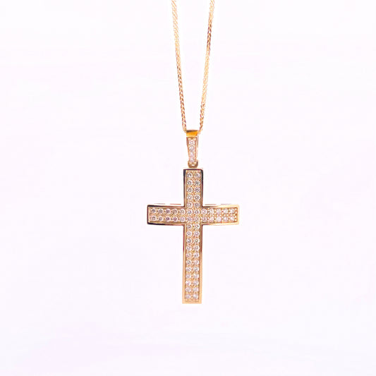 Modern Diamond Cross Pendant