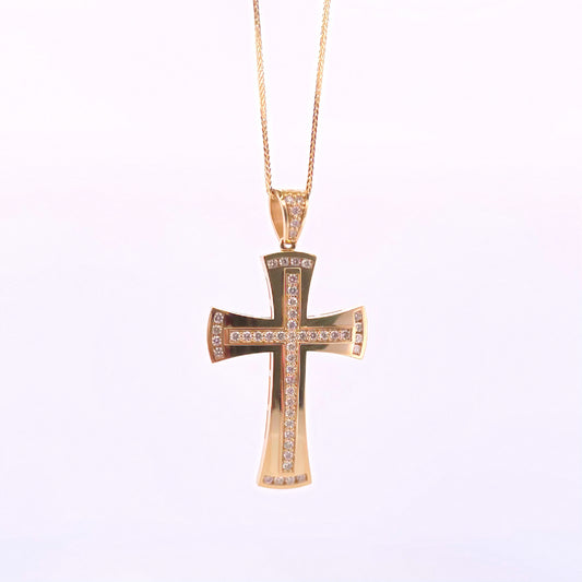 Mirrored Diamond Cross Pendant