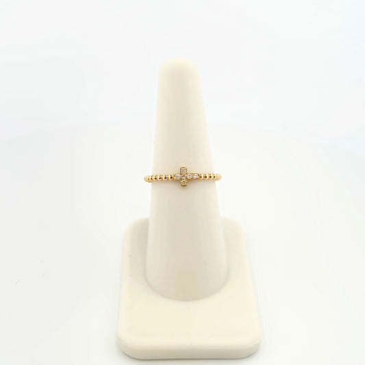 Mini Cross Diamond Ring